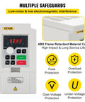 3KW 220V Variable Frequency Drive VFD For 1 Or 3 Phase Input And 3 Phase Output with safety features displayed