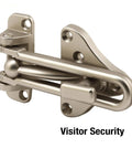 Swing Bar Door Guard With High Security Auxiliary Lock Satin Nickel Finish for door security, side view