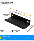 Measurement diagram of 6 Pack Finger Edge Pulls for Cabinets 80mm Length Matte Black Concealed Cabinet Handles with dimensions labeled.