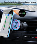 Magnetic Car Phone Mount For Mercedes GLE GLS 2020 To 2026 installed on air vent, showing hands-free use with a smartphone.