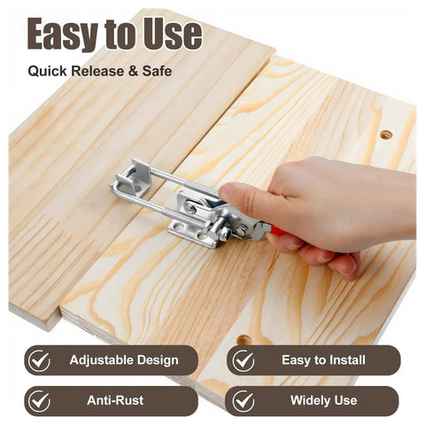 Beefy Heavy Duty Toggle Clamp With 2000 Lbs Load Capacity, Cam Action U-Bolt Self-Lock Latch in use on wooden surface