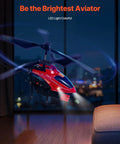 Rad RC Helicopter For Kids With Two Four GHz Remote One Key Takeoff And Landing Altitude Hold Shooting Mode LED Lights Night View