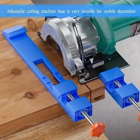 Ultra Precision Adjustable Cutting Machine Base Guide For Circular Saw Milling And Positioning Clamp shown in use