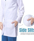 White Lab Coat For Women With Long Sleeves, 1 Pack, Small Size, Professional Medical Coat With Side Slit For Easy Pocket Access