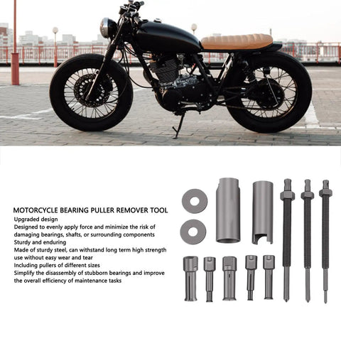 Heavy Duty 9 To 23mm Motorcycle Bearing Puller Internal Extractor Tool Kit High Strength Steel Build For Durable Service Ensuring Even Force Distribution During Removal Process To Protect Frame Integrity And Engine Block For Pro Shop Mechanics, stainless steel parts