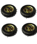 Six Inch Pneumatic Rubber Caster Wheels Heavy Duty Silent Pump Cart Tires in a pack of four, ideal for smooth rolling over bumps.