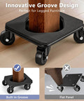Heavy Duty Furniture Dolly With Anti Slip Grooved Base And Cushioned Rubber Casters showing innovative groove design for secure moving.