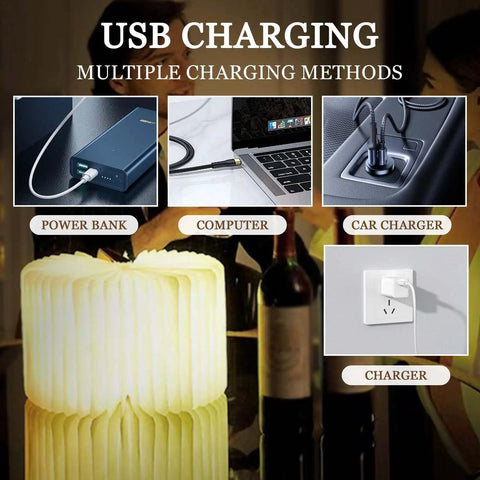 Wooden Folding Mood Light Book Lamp With USB Rechargeable Battery options, power bank, computer, car charger, wall socket
