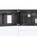 View of 24 Inch Wide Built In Automatic Coffee Machine With Home Connect For A Smart Kitchen, Stainless Steel Finish, open compartment