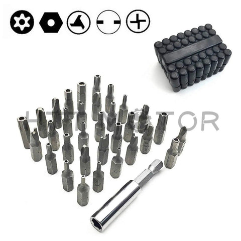 Drop Dead Tough Tamper Proof Security Bit Set Loaded With Rock Solid Phillips Torx And Hex Magnetic Drivers For Power Drills And Impact Guns 33 Piece Chrome Vanadium Steel Kit with assorted driver bits