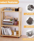 Heavy Duty One Inch Low Profile Side Mount Caster Wheels With Solid Rubber Fixed Rollers For Wooden Furniture Cabinets And Drawers on a wooden shelf.