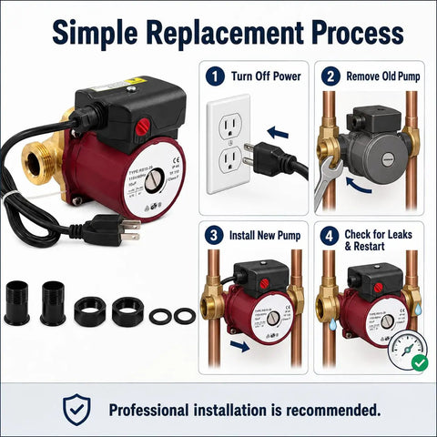 Heavy Duty Hot Water Circulation Pump With Smooth Operator Efficiency For Hydronic Heating Loops Compatible Up To 59896776 installation guide.