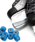 Quad Skate Wheels Replacement Set 8 Dark Blue PU Non Light Up Wheels With Spanner For Outdoor Roller Skates And Scooters, Easy Install