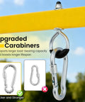 Heavy Duty 550lbs Metal Swing Set for Backyard with upgraded carabiners on yellow steel frame