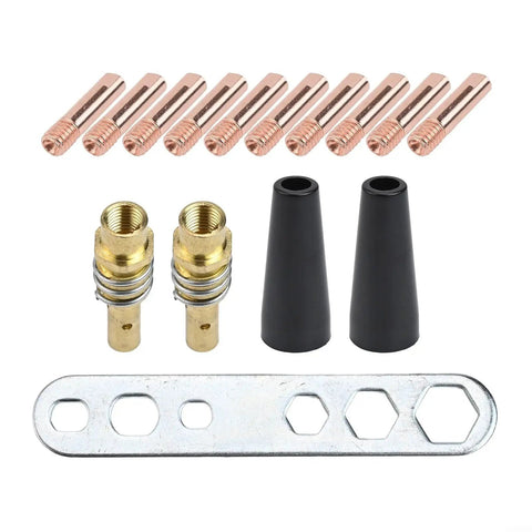 MIG Torch Consumable Kit For 15AK And MB15 With 0.8mm Copper Contact Tips 14AK Flux Core Gasless Nozzles Holders And Wrench