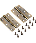 Bronze 2 Pack Furniture Cabinet Drawer Door Butt Hinges with screws, Antique Decorative Hinges for Jewelry Boxes, 50x28mm