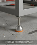 Beefy Heavy Duty Adjustable Leveling Feet With Carbon Steel Threaded Stem And Rubber Base for furniture on cracked concrete floor