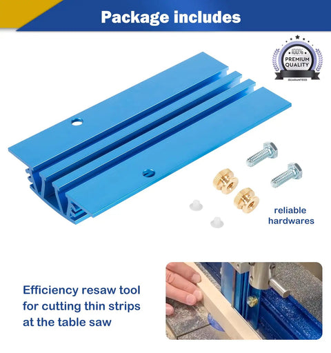 7 Inch Bandsaw Resaw Guide For 14 Inch Band Saws Pro Grade Narrow Cut Accessory shown with bolts and hardware