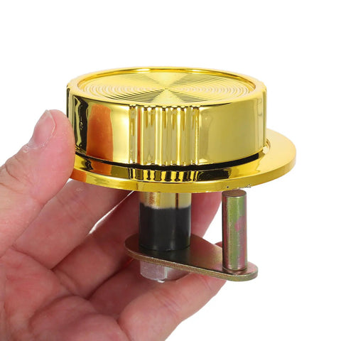 Hemoton Secure Locking Cabinet Knob Handle For Safe Boxes, Round Turn Design With Ergonomic Grip And Easy Install Kit For Home Safe Cylinder Replacement Upgrade gold knob