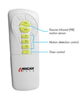 Remote control for 2000 Lumen Solar Street Light With Motion Sensor, Dusk To Dawn Flood Light, showing buttons and functions.