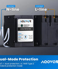 Slick Whole Panel Circuit Breaker Surge Protector Serving 18 Kiloamp Load Across Dual Branch Spaces For Residential Electrical Panels with L-N-L connections.