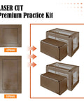 Welding Practice Kit For MIG TIG And Stick Welding Skill Boost 24-Piece Coupon Set With 11-Gauge Steel Plates, shown with frames.