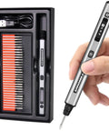 Mini Engraving Pen Cordless Portable Tool For Artists And DIYers with kit showing bits and hand-held engraver