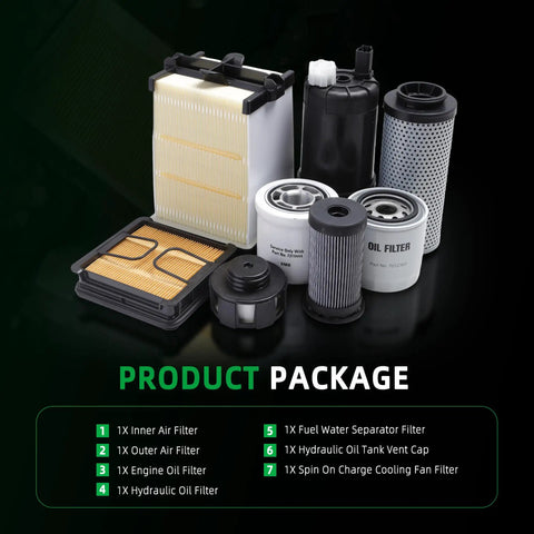 All-In-One Filter Service Kit For Bobcat S450-S650 and T450-T650 Eight-Piece Set including various filters and components