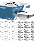 Bulk Pack Clear Safety Glasses 50 Pairs ANSI Z87.1 Impact Resistant Eye Protection For Lab And Construction Everyday Eye Pro For Work Individually Wrapped Frames Durable Crystal Clear Lenses