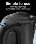 Electric Tea Kettle With Detachable Cord 1 Liter Water Boiler And Heater 1000 Watts For Rapid Boiling Auto Shutoff shown