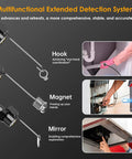 Ultra Clear Endoscope Camera With Light For Home And Auto Inspections, 1920x1440 HD Borescope With IP67 Waterproof Seal, SemiRigid Snake Camera, 16.4Ft Cable, 8 LED Lights, Works With iPhone And Android, For Pipes And Engine Bays, with hook, magnet, and mirror attachments