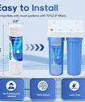 5 Micron 10 Inch String Wound Sediment Water Filter Cartridge for Well Water, image of filter and housing, easy to install