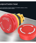 16mm Plastic Emergency Stop Push Button Switch NoNonsense Red Mushroom Head Latching 5A Rated Current For Industrial Control Panels And Machinery Safe Shutdown In Manufacturing Lines, dustproof button head