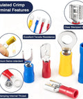 All In One 1520Pcs Electrical Crimp Connectors Kit With Insulated Wire Terminals Including Ring Fork Butt Spade Female And Male Terminals