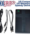 Mini Ups Battery Backup For Wifi Routers Featuring 10400mAh Rechargeable Cells And Poe Usb Outputs, black unit with cables and LED indicator.