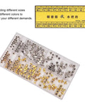 Assorted watch crowns in silver and gold from Pro Grade Gear All In One Watch Link Removal Tool Kit For Crown Repair Set.