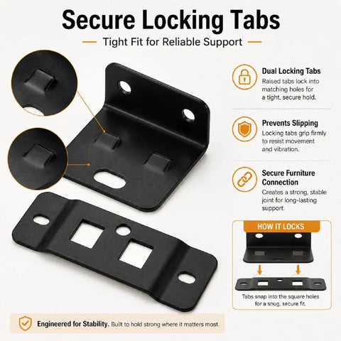 8 Pack Stainless Steel L Shaped Corner Brackets With Screws For Quick Fitting Anti Loosen Right Angle Support secure locking tabs