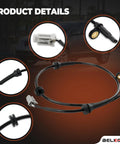 Front ABS Wheel Speed Sensor Pair Fits 2008 Through 2014 Nissan Rogue And 2008 To 2012 X Trail 2.5L detailed view with connectors.