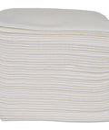 Stack of PowerClean X70 Medium Duty Cloths Quarterfold Wipes For Industrial Cleaning, Built Tough And Highly Absorbent, White