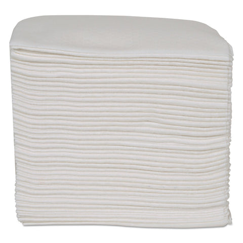 Stack of PowerClean X70 Medium Duty Cloths Quarterfold Wipes For Industrial Cleaning, Built Tough And Highly Absorbent, White