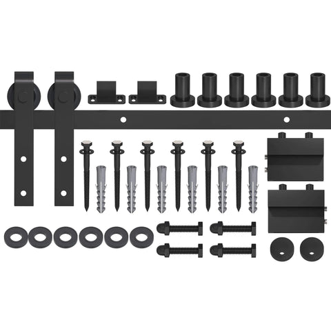 8 Foot Sliding Barn Door Hardware Kit For Single Doors 42 To 48 Inches Wide Upgraded Screw Fixation