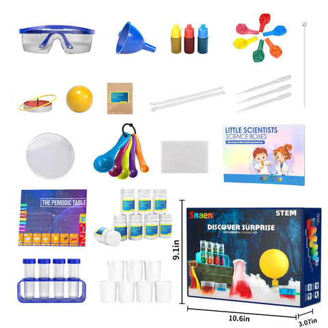 Over 220 Lab Experiments Science Kit for Kids STEM Learning Toys Educational Science Tools Gift Set displayed with contents.