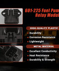 Fuel Pump Relay Module Replacement For Ford E Series F Series Flex Transit 150 250 350 350HD And Lincoln MKS MKX MKZ MKT 2009 2019 Compatible AA8Z9345A, showing high-quality plastic and metal components for durability and conductivity.