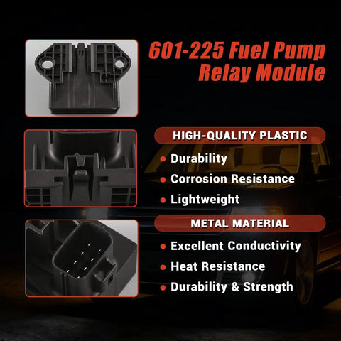 Fuel Pump Relay Module Replacement For Ford E Series F Series Flex Transit 150 250 350 350HD And Lincoln MKS MKX MKZ MKT 2009 2019 Compatible AA8Z9345A, showing high-quality plastic and metal components for durability and conductivity.
