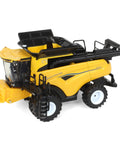 1/64 Scale Die Cast Combine With Folding Corn Head And Draper Head, Realistic Yellow Farm Equipment Collectible Model For Adults