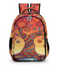 Dope Swirl Tree Moon Print Unisex Backpack With Large Capacity Durable Polyester Daypack front view with tribal design.