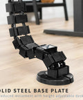Cable Management Kit With Adjustable Quad Entry Cord Organizer For Home Office Black with 5 inch steel base on desk floor