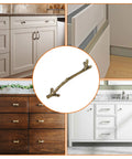 Bronze Twig Drawer Pulls Set Of 4 Zinc Alloy Rustic Tree Branch Handles for kitchen cabinets, wardrobes, and dressers, easy installation.