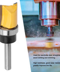 Top Notch 1/4 Inch Shank Carbon Steel Flush Trim Router Bit For Woodworking Pros designed for wardrobe doors and wood slotting.