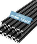 V Slot 2020 Aluminum Extrusion 800mm Length European Standard Anodized Black Finish Linear Rail For 3D Printer Engraving Machine DIY Workbench